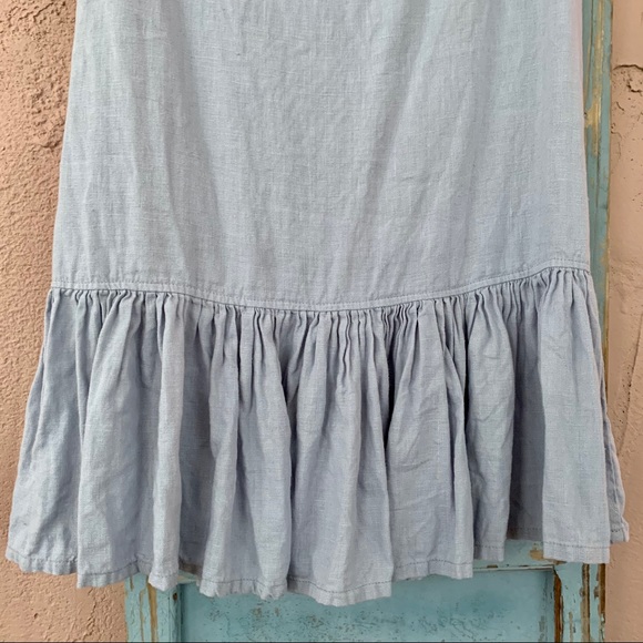 Linenfox Ruffle Bottom Tunic Dusty Blue XS - Picture 6 of 9